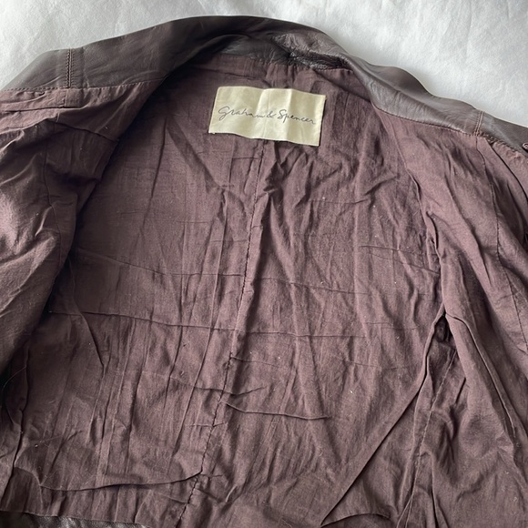 Brown Leather Jacket by Graham & Spencer, Size XS - Picture 5 of 8